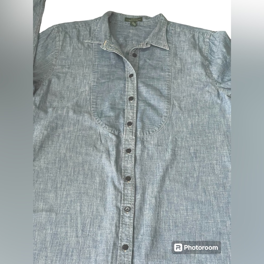 Lauren Ralph Lauren Denim Button Up Shirt Dress Size L - Picture 3 of 9